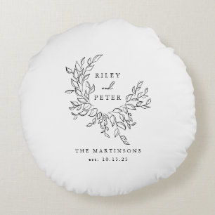 Almofada Redonda Cume de Casamento Elegante Lembrança Personalizada