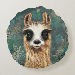 Almofada Redonda Curioso Baby Llama - Cute -