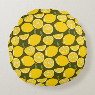 Almofada Redonda Curta Diversão Moderna de Lemon Yellow