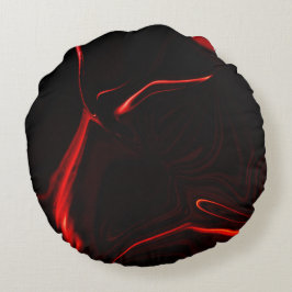 Almofada Redonda Curvas vermelhas ou ondulação em fundo vermelho ma