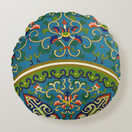 Almofada Redonda Cushiões de Design Geométricos Chineses Tradionais