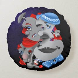 Almofada Redonda Cushion de dispersão de negros e artísticos