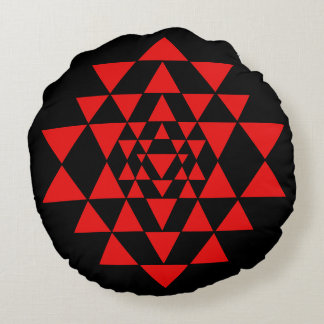Almofada Redonda Cushion de meditação cingalês preto-e-vermelho