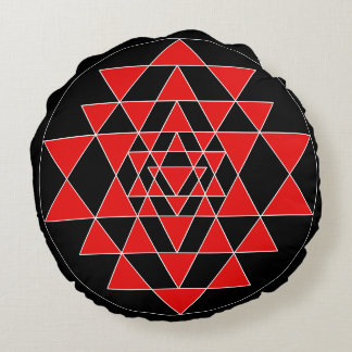 Almofada Redonda Cushion de Meditação do Sri Lanka Negro e Vermelho