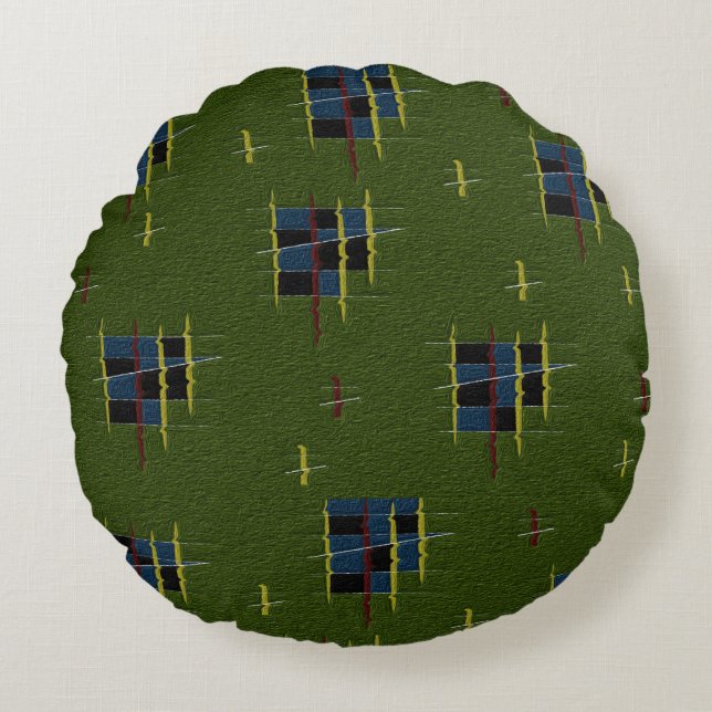 Almofada Redonda Cushion do ramo de oliveira (Frente)