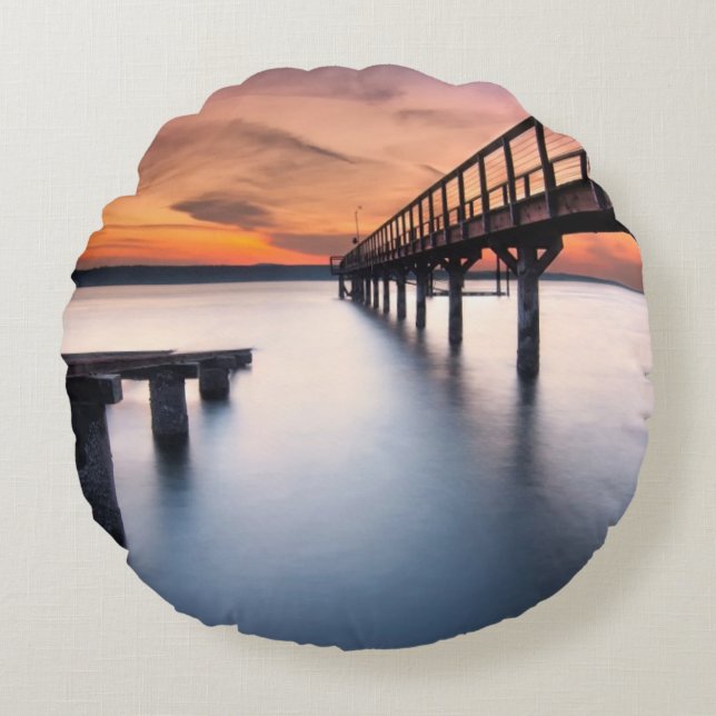 Almofada Redonda Cuspes do gêmeo (Frente)