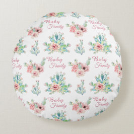 Almofada Redonda Custom Cacti Floral Round Pillow