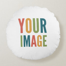 Almofada Redonda Custom Logo Here | Add Your Own Design