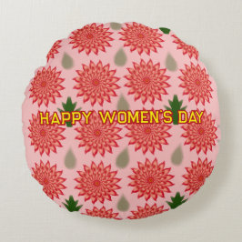 Almofada Redonda Custom Spring Flower Women's Day PatWrapping Paper