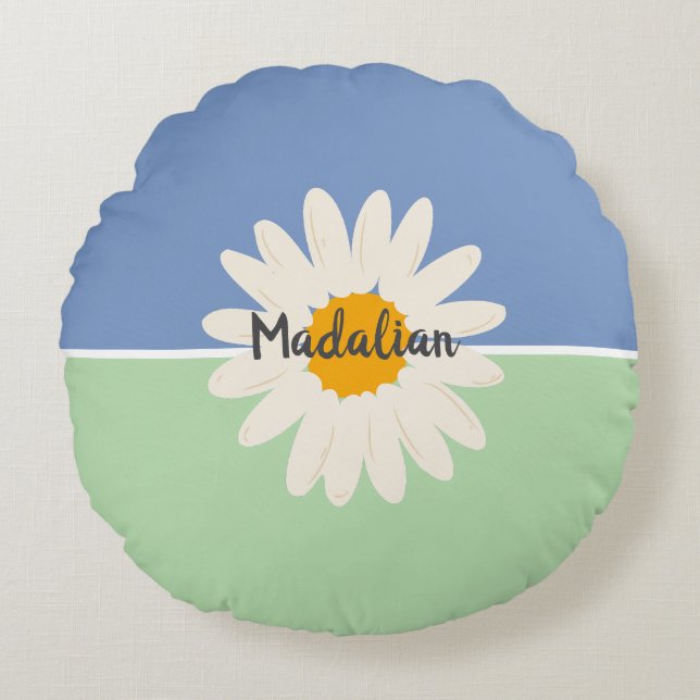Almofada Redonda Custom summer colorful two tones background girly (Frente)