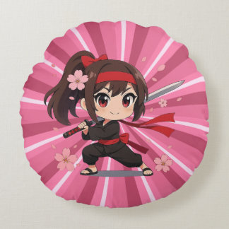 Almofada Redonda Cute anime warrior blossom girl