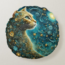 Almofada Redonda cute cat Round Pillow