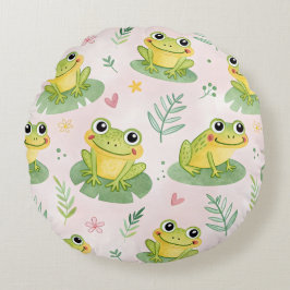 Almofada Redonda Cute frogs Pattern