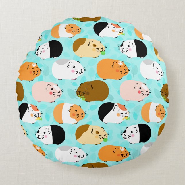 Almofada Redonda Cute Guinea Pig Pattern (Frente)
