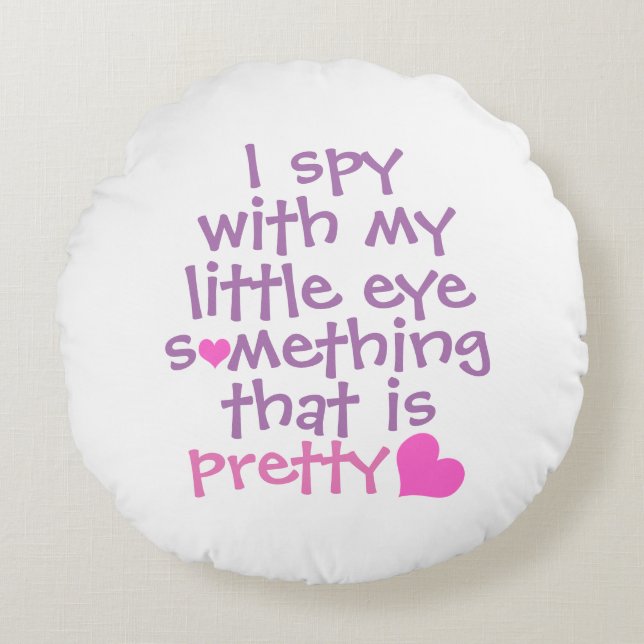 Almofada Redonda Cute *I Spy* Pink  (Frente)