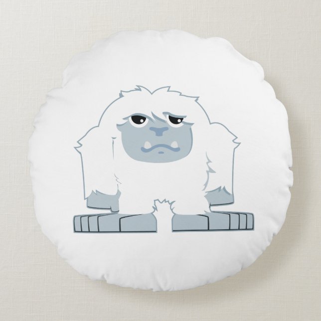 Almofada Redonda Cute Little Yeti (Frente)
