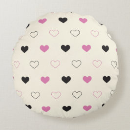 Almofada Redonda Cute Simple Heart Pattern