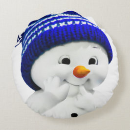 Almofada Redonda Cute Snowman