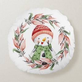 Almofada Redonda Cute Snowman