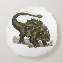 Cute Stegosaurus Dinosaur Avocado Green Round Pill
