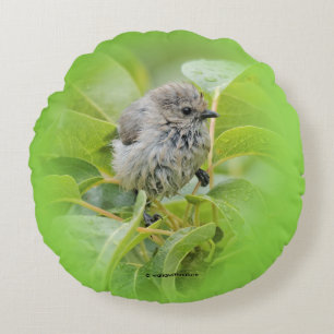 Almofada Redonda Cute Wet Wee Bushtit no Laurel