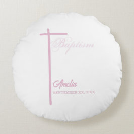 Almofada Redonda Da madrinha no batismo da moça personalizada