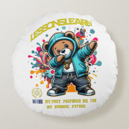 ALMOFADA REDONDA DABBING FUTURE LESSONS LEARN ROUND PILLOW