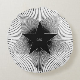Almofada Redonda Dad star groovy vintage retro vibes birthday 