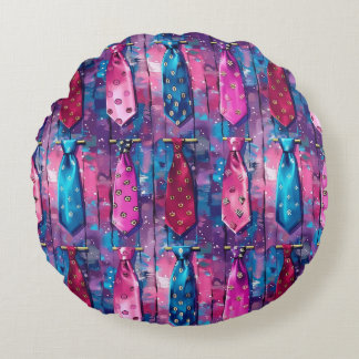 Almofada Redonda Daddy's Ties Round Cotton Throw Pillow