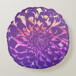 Almofada Redonda Dahlia flower violet pillow