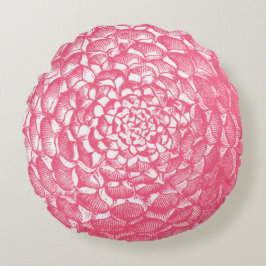 Almofada Redonda Dália Rosa
