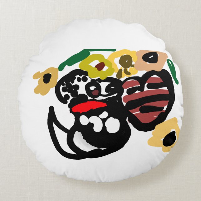 Almofada Redonda Dalmatian sunflowers (Frente)