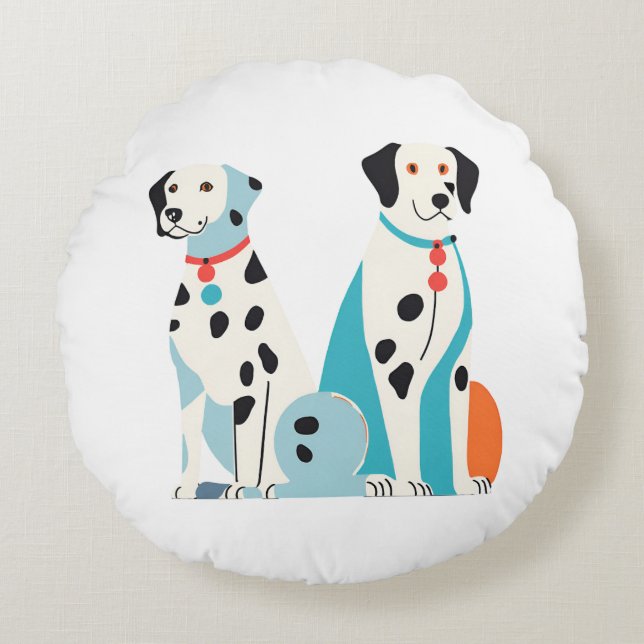 Almofada Redonda dalmatians (Frente)