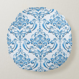 Almofada Redonda Damáscara Clássica: Fundo Luxuoso Sem Olhos