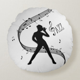 Almofada Redonda Dança de Jazz Prata