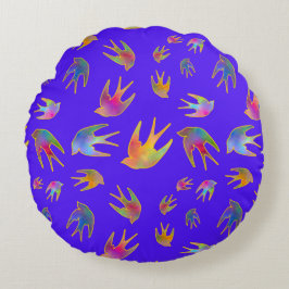 Almofada Redonda Dançando com o Vento em um Horizonte da Meia-Noite