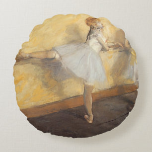 Almofada Redonda Dançarinas na Barra por Edgar Degas, Balé Vintage