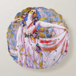 Almofada Redonda Dançarino de Vidro Arrumado