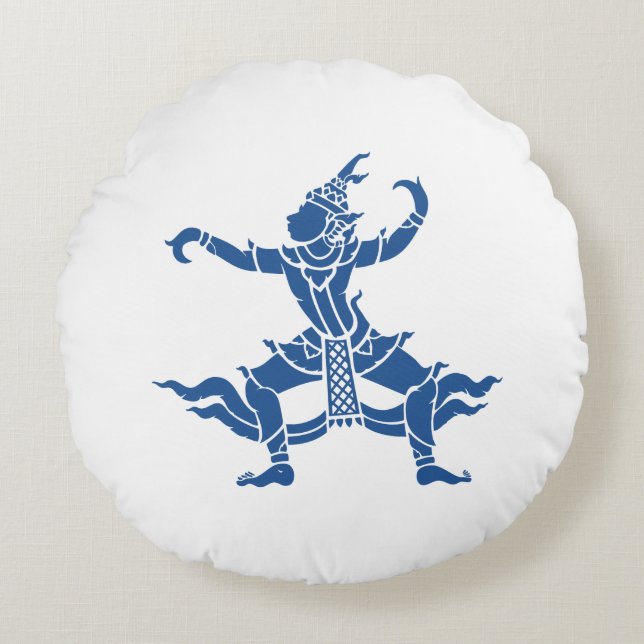 Almofada Redonda Dançarino Tailandês ⚠ Sinal ⚠ Tailândia (Frente)