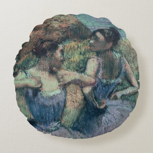 Almofada Redonda Dançarinos de Edgar Degas | na violeta (Frente)