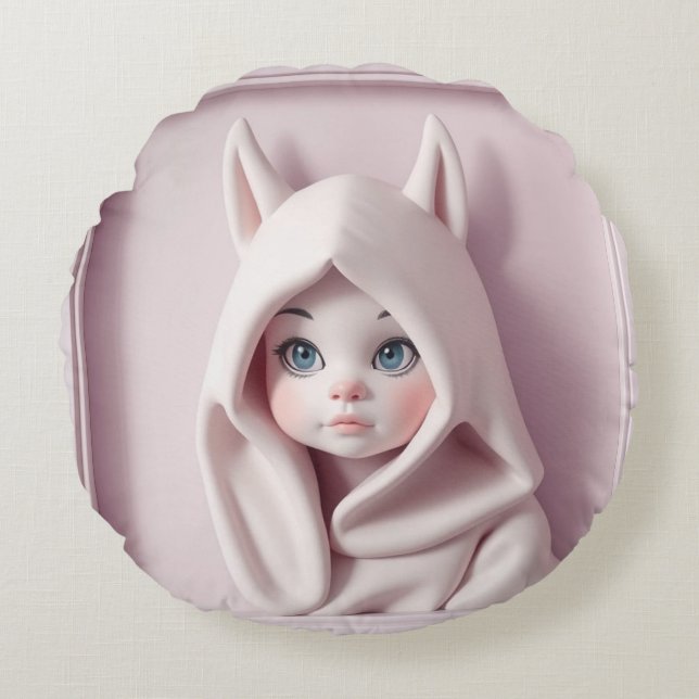 Almofada Redonda „Das Mädchen im Zaubermantel“ (Frente)