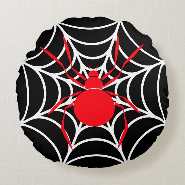Almofada Redonda de Acabamento em Covil de Aranha (Frente)