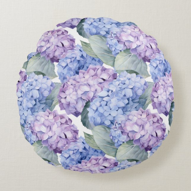 Almofada Redonda de Algodão com Estampa Floral (Frente)