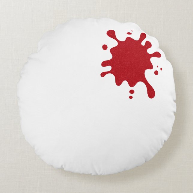 Almofada Redonda de Estouro Vermelho Personalizada (Frente)