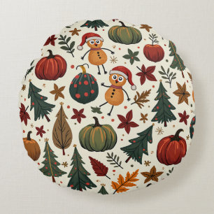 almofada redonda de hallothanksmas