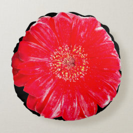Almofada Redonda de Lançar com Gerbera Amarela Ve