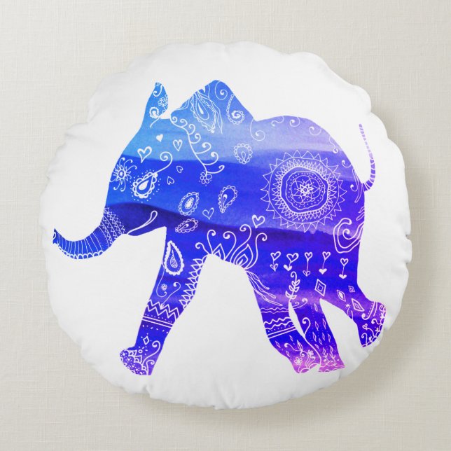 Almofada redonda de poliéster de ElepBruche de Man (Frente)