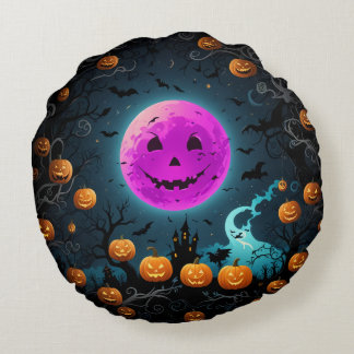 almofada redonda de travesseiro halloween