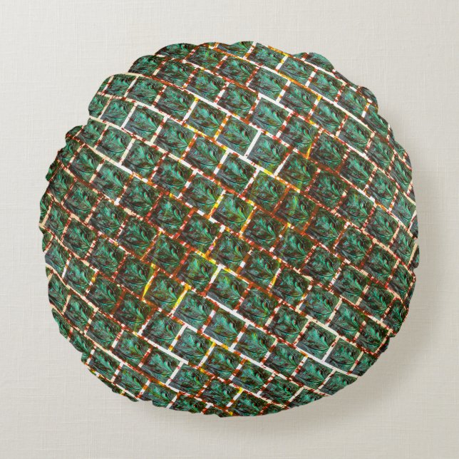 Almofada Redonda Debaixo da grelha suja e enferrujada (Frente)