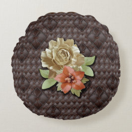 Almofada Redonda Decor Acadêmico do Couro 3D